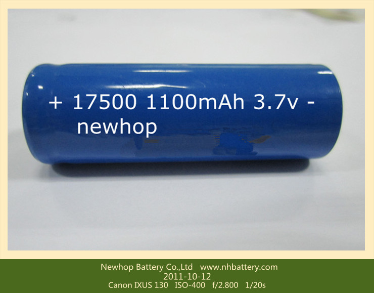 3.7v 1100mah 17500 battery