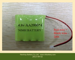 4.8v nimh battery pack 4.8v aa2000 ni-mh battery pack for solar light battery 4.8v aa2000mah low cost nimh battery packs for led light products 4*aa2000mah
